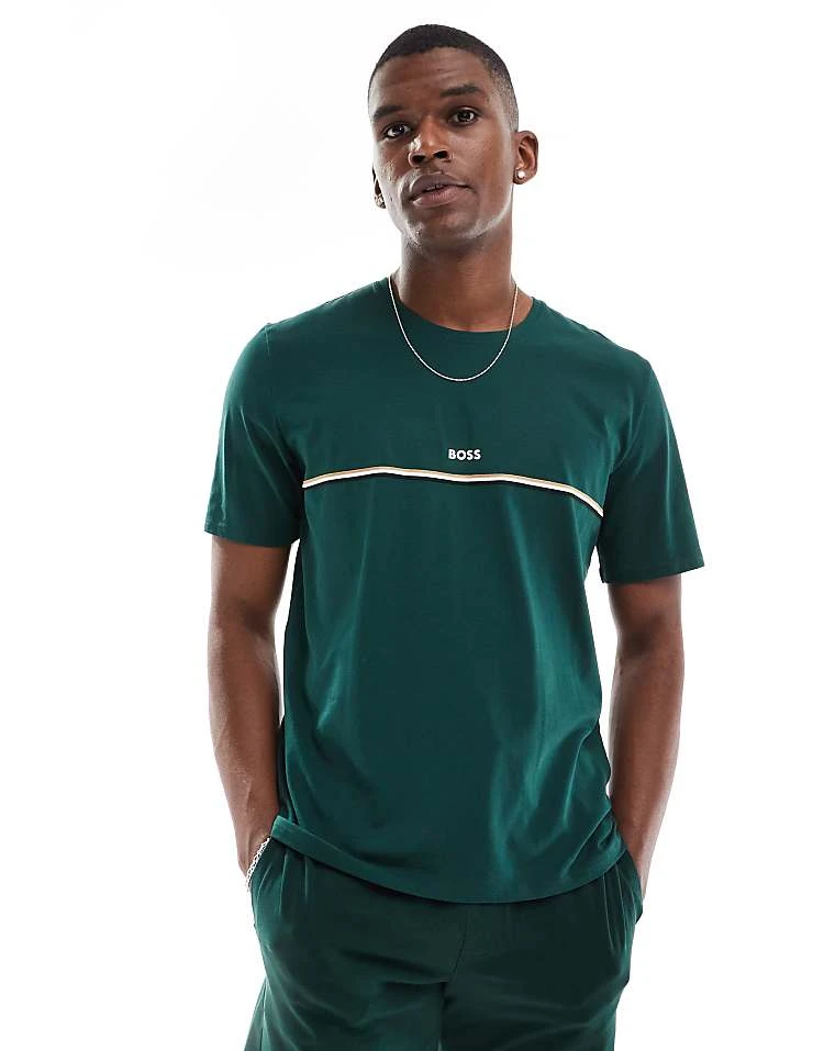BOSS Bodywear Unique T-shirt In Green For Men Multi - Image 5