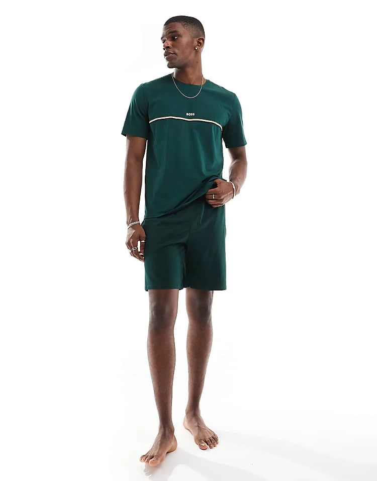 BOSS Bodywear Unique T-shirt In Green For Men Multi - Image 4