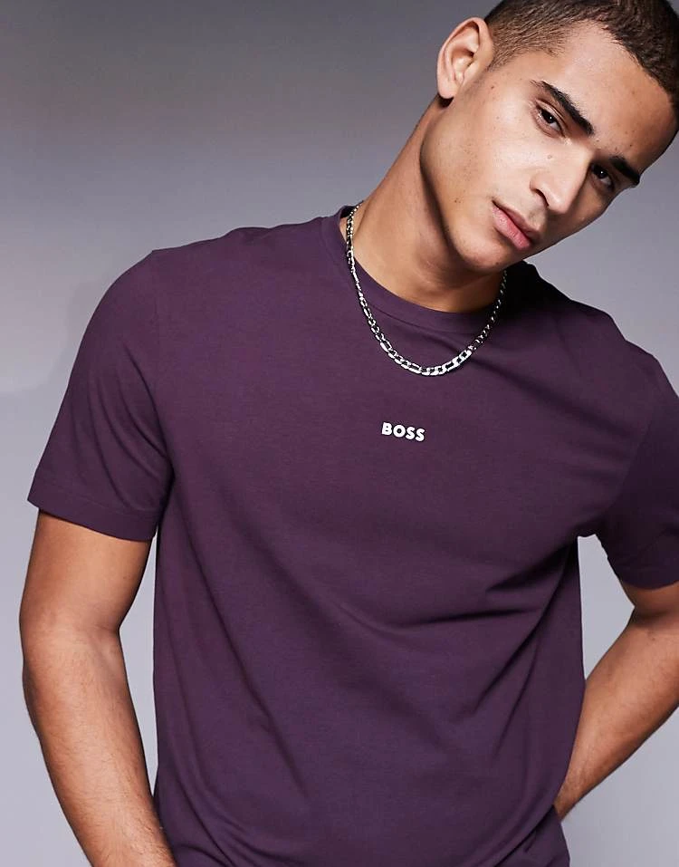 BOSS Orange TChup Central Logo T-shirt Relaxed Fit In Purple For Men - Image 2