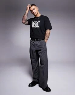 BOSS Orange Te_Barragan X-ray Snake Logo Print T-shirt Relaxed Fit In Black For Men