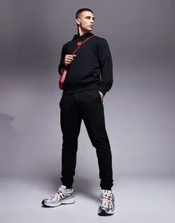 BOSS Orange Sestart Logo Joggers Regular Fit In Black For Men