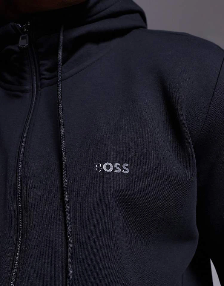 BOSS Green Saggy Full Zip Hoodie Regular Fit In Black CO-ORD For Men - Image 4