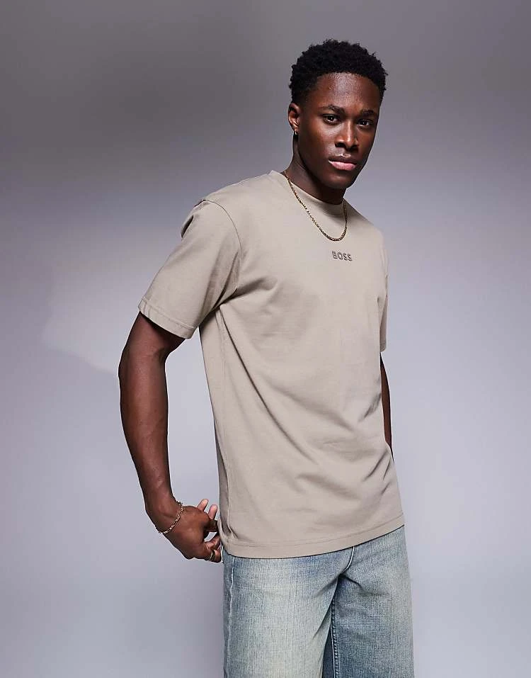 BOSS Green 10 Central Logo T-shirt Oversized Fit In Mid Green For Men - Image 5