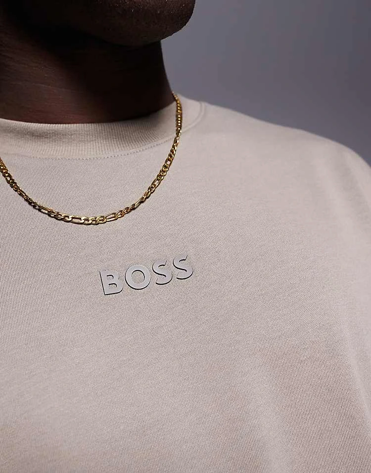 BOSS Green 10 Central Logo T-shirt Oversized Fit In Mid Green For Men - Image 2