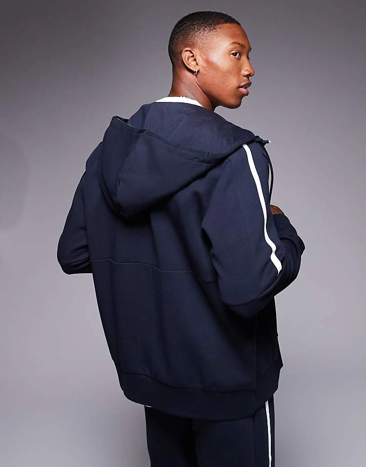 BOSS Green Saggy Full Zip Hoodie Regular Fit In Navy CO-ORD For Men - Image 4