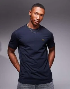 BOSS Green Logo T-shirt Regular Fit In Navy For Men
