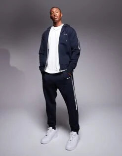 BOSS Green Hadiko Cuffed Joggers Regular Fit In Navy CO-ORD For Men