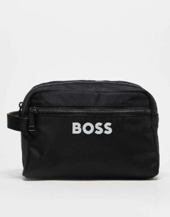 BOSS Orange Boss Catch Logo Wash Bag In Black For Men