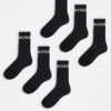 BOSS Bodywear 6 Pack Stripe Logo Trainer Socks In Black For Men