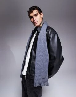 BOSS Orange Boss Albas Scarf In Grey For Men