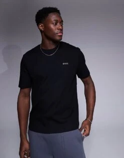 BOSS Bodywear Waffle Logo T-shirt Regular Fit In Black For Men