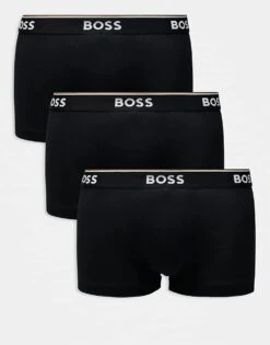 BOSS Bodywear 3 Pack Of Trunks In Black For Men