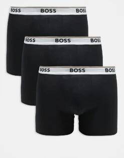 BOSS Bodywear 3 Pack Of Boxers With Contrast Waistband In Black For Men Multi
